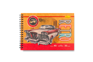 Скетчбук Крафт А5 білий ватман на пружині 32аркуші Апельсин