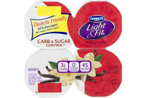 Dannon Light & Fit Lowfat Yogurt Vanilla - 4 PK