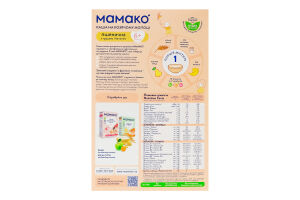 Каша молочная сухая для детей от 6мес на козьем молоке пшеничная с грушей и бананом Мамако к/у 200г