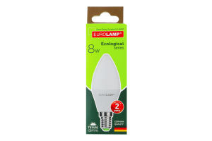 Лампа світлодіодна 8W E14 3000К Ecological Eurolamp 1шт