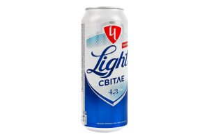 Пиво 0.5л 4.3% світле пастеризоване Light Чернігівське з/б