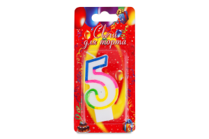 Свічка Цифра-5 велика 1шт