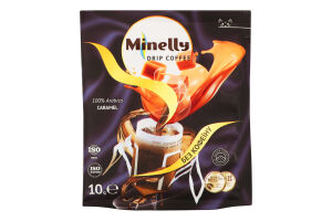 Кава Caramel мелена смажена без кофеїну 10г в дріпах Minelly