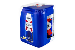 Пиво спеціальне 4х500мл 4.8% світле пшеничне пастеризоване Blanc Kronenbourg 1664 м/у