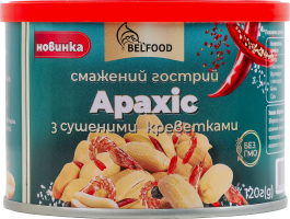 Арахис жареный острый с сушеными креветками BelFood ж/б 120г