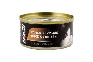 Корм д/дорослих котів з кролем та куркою 80г ж/б AnimAll