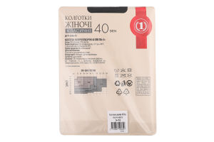 Колготи жіночі чорні 40ден р.3 ТМ "1"