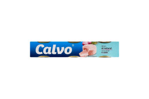 Тунец в собственном соку консервированный стерилизованный Calvo к/у 3х80г