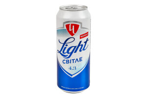 Пиво 0.5л 4.3% світле пастеризоване Light Чернігівське з/б