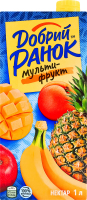 Нектар неосвітлений стерилізований Мультифрукт Добрий Ранок т/п 1л