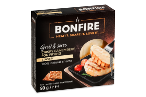 Сыр 55% мягкий сычужный хрустящий для жарки Камамбер Bonfire к/у 90г
