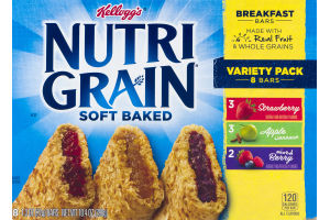 Kellogg's Nutri Grain Soft Baked Breakfast Bars Variety Pack - 8 CT