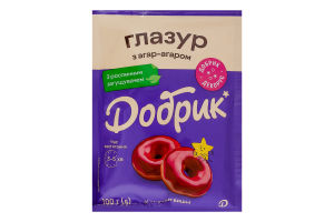 Глазур з агар-агаром зі смаком вишні рожева Добрик м/у 100г