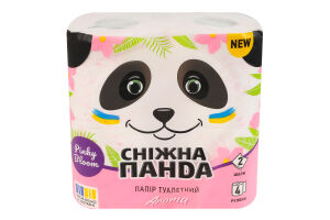 Папір туалетний 2-х шаровий Aroma Сніжна Панда 4шт