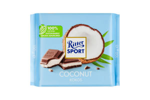 Шоколад молочный с кокосовой начинкой Kokos Ritter Sport м/у 100г