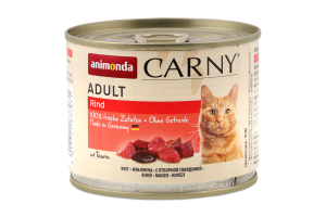 Корм д/котів з яловичиною 200г ж/б Карні