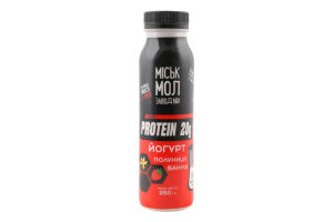 Йогурт нежирний збагачений білком з сиропом Полуниця-ваніль Protein 20g Міськмолзавод №1 п/пл 250г