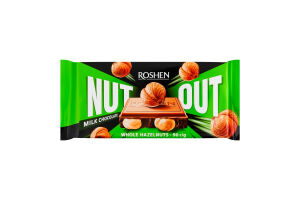 Шоколад молочный Whole Hazelnuts Nut Out Roshen м/у 90г