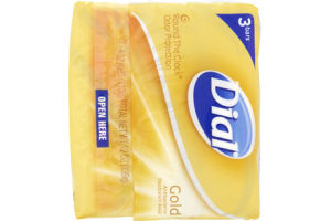 Dial 'Round The Clock Odor Protection Gold Antibacterial Deodorant Soap Bars - 3 CT