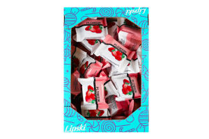 Цукерки збивні Пломбір Полуниця Lipski кг