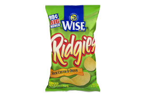 Wise Ridged Potato Chips Sour Cream & Onion