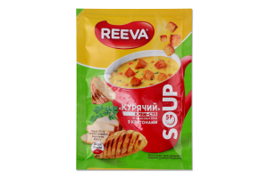 Крем-суп швидкого приготування зі смаком курки з крутонами Курячий Reeva м/у 17г