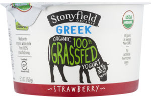 Stonyfield Organic Greek 100% Grassfed Whole Milk Yogurt Strawberry