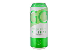 Пиво 500мл 0.5% безалкогольное светлое фильтрованное пастеризованное GO Pilsner Svyturys ж/б