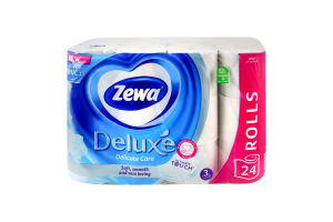 Бумага туалетная 3-х слойная Delicate care Deluxe Zewa 24шт