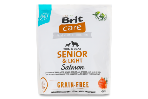 Корм д/собак похилого віку Сеньйор беззерновий з лососем сухий 1кг Бріт Кеа