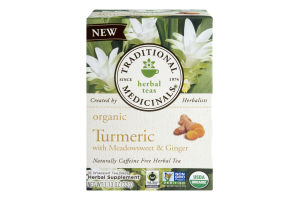 Traditional Medicinals Herbal Teas Organic Turmeric With Meadowsweet & Ginger Tea Bags - 16 CT