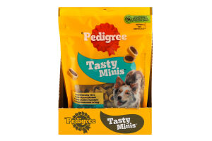 Корм сухий додатковий для дорослих собак З яловичиною та сиром Tasty minis Pedigree д/п 140г