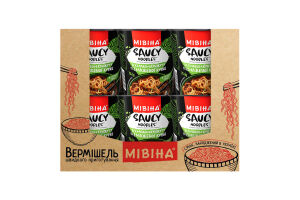 Вермишель быстрого приготовления в густом соусе острая со вкусом кунжута и жареной курицы Saucy noodles Мівіна ст 75г