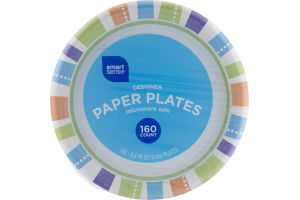 Smart Sense Designer Paper Plates 8.6 IN - 160 CT