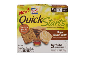 Lance Quick Starts Breakfast Biscuit Sandwiches Maple French Toast Packs - 5 CT