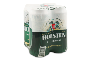 Пиво 4х480мл 4.7% світле пастеризоване Pilsener Holsten з/б