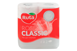 Бумага туалетная 2-х слойная 150 листов Rose classic Silver line Ruta 4шт