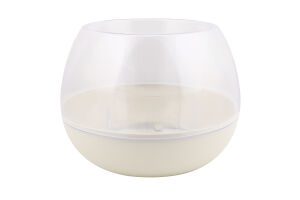 Горщик д/квітів Сфера біла троянда 14см Алеана