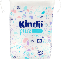 Диски ватні дитячі Пур квадратні 60шт Кіндіі