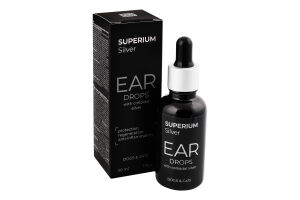 Краплі вушні д/котів та собак Silver з колоїдним сріблом 30мл Superium