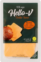 Сир веганський Cheddar flavour 24% слайси 140г газ/уп Hello-V