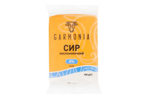 Сир кисломолочний нежирний, еколін/ FLOW-PACK 180 g(г) ТМ Garmonia