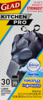 Glad Kitchen Pro Febreze Freshness 20 Gallon Kitchen Drawstring Bags - 30 CT