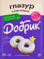 Глазур з агар-агаром зі смаком ванілі біла Добрик м/у 100г