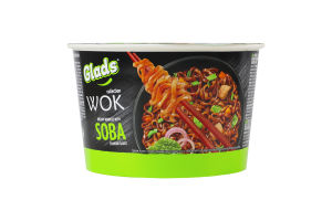 Локшина швидкого приготування з соусом Соба Wok Glads ст 95г