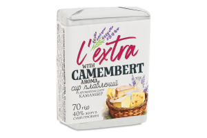 Сир плавлений з ароматом сиру Камамбер 40% L`extra, 70г, ящик 24шт
