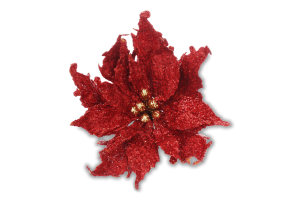 Прикраса 25см Квітка Пуансетія Foxtale 1шт