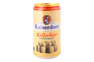Пиво 0.25л 4.7% напівтемне нефільтроване пастеризоване Kellerbier Kaiserdom з/б