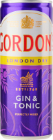 Напій слабоалкогольний 0.25л 6.4% газований з джином і тоніком London Dry Gin&Tonic Gordon's з/б