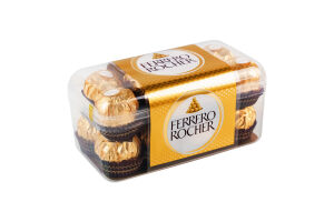 Цукерки вафельні покриті молочним шоколадом та подрібненими лісовими горіхами з начинкою Ferrero Rocher п/у 200г